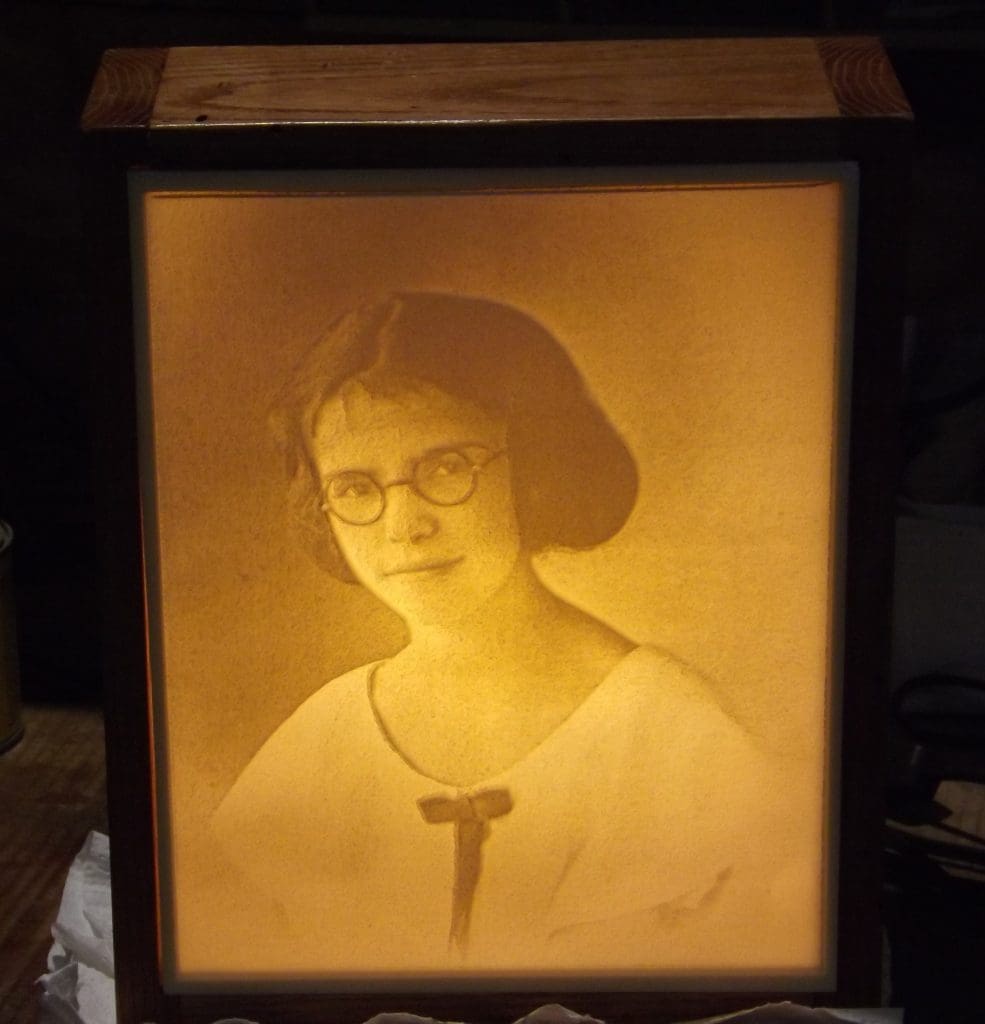Carved old timey Lithopane
